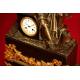 Great French Monumental Clock in Marble and Bronze. Last third of XIX Century. Working