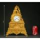 Precious French Clock in Gilded Bronze. 1st Half s. XIX. Well preserved and working