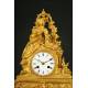 Precious French Clock in Gilded Bronze. 1st Half s. XIX. Well preserved and working
