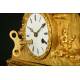 Precioso Reloj Francés de Bronce Dorado. 1ª Mitad s. XIX. Bien Conservado y Funcionando