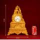 Precious French Clock in Gilded Bronze. 1st Half s. XIX. Well preserved and working