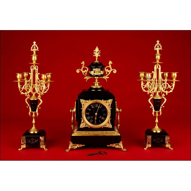 Clock with Candelabra, S. XIX