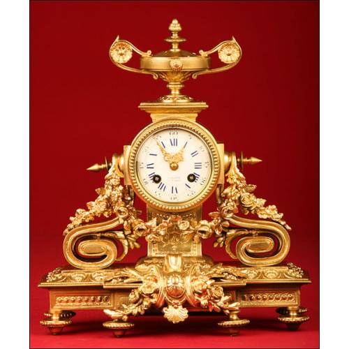 Magnificent French Bronze Mantel Clock. S.XIX
