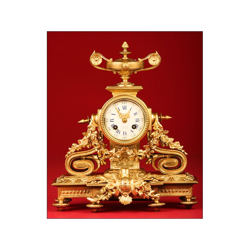 Magnificent French Bronze Mantel Clock. S.XIX