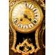 Impresionante Reloj de Sobremesa Boulle en Concha de Tortuga, S.XIX.