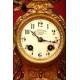 Lovely French Calamine and Marble Mantel Clock with Decorative Garnish. 1870
