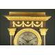 Elegant French Portico Clock in Gilt Bronze, ca. 1860.