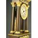 Elegant French Portico Clock in Gilt Bronze, ca. 1860.