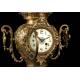 Antique French Bronze Clock with Garnish. 19th Century.