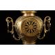 Antique French Bronze Clock with Garnish. 19th Century.