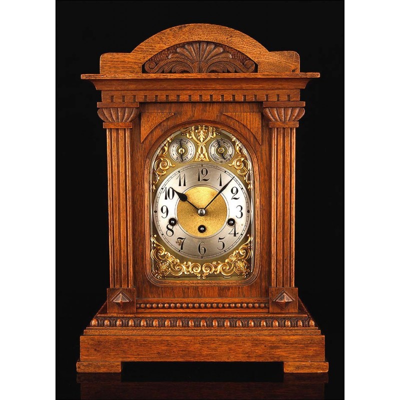 Reloj Bracket de Sobremesa Junghans Con Soneria Westminster en Perfecto Estado. Alemania, 1900. Funciona como Nuevo