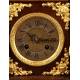 Impresionante Reloj de Sobremesa de Madera y Bronce Dorado. Alemania, Siglo XIX. Funcionando