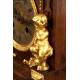 Impresionante Reloj de Sobremesa de Madera y Bronce Dorado. Alemania, Siglo XIX. Funcionando