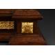 Impresionante Reloj de Sobremesa de Madera y Bronce Dorado. Alemania, Siglo XIX. Funcionando