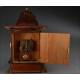 Impresionante Reloj de Sobremesa de Madera y Bronce Dorado. Alemania, Siglo XIX. Funcionando
