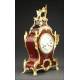 Magnificent French Bronze and Tortoise Shell Clock. Circa 1870, Working