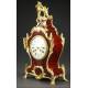 Magnificent French Bronze and Tortoise Shell Clock. Circa 1870, Working