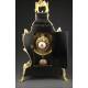 Magnificent French Bronze and Tortoise Shell Clock. Circa 1870, Working