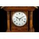 Reloj de Péndulo Junghans de Sobremesa con Sonería Westminster. Alemania, 1900. Funcionando.