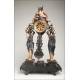 Impressive Polychrome Calamine Pendulum Clock.AD Mougin. France, Circa 1910