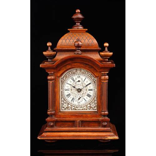 Museum. Junghans Mantel Alarm Clock in Fine Condition. Germany, 1900