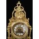 Antiguo Conjunto de Reloj de Sobremesa y Candelabros. Francia, 1900