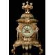 Elegant Bronze Mantel Clock. France, XIX Century. Working