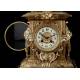 Elegant Bronze Mantel Clock. France, XIX Century. Working