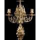 Set of Clock and Pair of Candlesticks in Gilded Bronze. France, S. XIX. Working