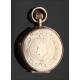 Bello Reloj de Bolsillo de Señora en Oro de 14K. Suiza, Circa 1890. En Estuche Original