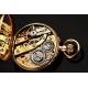 Beautiful 14K Gold Ladies Pocket Watch. Switzerland, Circa 1890. In Original Case