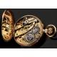 Beautiful 14K Gold Ladies Pocket Watch. Switzerland, Circa 1890. In Original Case