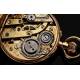 Bello Reloj de Bolsillo de Señora en Oro de 14K. Suiza, Circa 1890. En Estuche Original