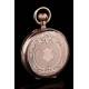 Beautiful 14K Gold Ladies Pocket Watch. Switzerland, Circa 1890. In Original Case