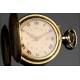 Antique Gold Plated Metal Pocket Watch, 1890. Very well preserved and working.