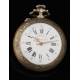 Reloj de Bolsillo W. Rosskopf Fabricado Circa 1900. Firmado en Tapas y Maquinaria. Grabado a Mano
