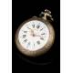 Reloj de Bolsillo W. Rosskopf Fabricado Circa 1900. Firmado en Tapas y Maquinaria. Grabado a Mano