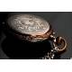 Reloj de Bolsillo de Señora de Plata Maciza. Alemania, 1900. Maquinaria Grabada y en Estuche Original