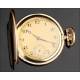 Bello Reloj de Bolsillo Alemán Chapado en Oro. Años 40 del Siglo XX. En Perfecto Estado de Funcionamiento