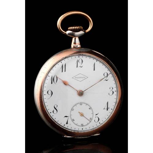 Precioso Reloj de Bolsillo de Plata Maciza Estilo Art Nouveau. Suiza, 1910