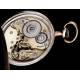 Precioso Reloj de Bolsillo de Plata Maciza Estilo Art Nouveau. Suiza, 1910