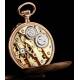 Precioso Reloj de Bolsillo de Señora en Oro Macizo de 14K. Suiza, Circa 1890