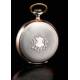 Stunning Zenith Solid Contrasting Square Pocket Watch. Switzerland, Circa 1920.