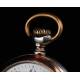 Stunning Zenith Solid Contrasting Square Pocket Watch. Switzerland, Circa 1920.