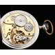 Stunning Zenith Solid Contrasting Square Pocket Watch. Switzerland, Circa 1920.