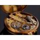 Beautiful Gold Plated Pendant Clock. Year 1900, Original Case. Working