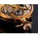 Beautiful Gold Plated Pendant Clock. Year 1900, Original Case. Working