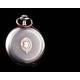 Elegant Swiss Solid Silver Pocket Watch. Manufactured Circa 1900. Working