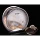 Elegant Swiss Solid Silver Pocket Watch. Manufactured Circa 1900. Working