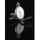 Elegante Reloj de Bolsillo Suizo de Plata Maciza. Fabricado Circa 1900. Funcionando